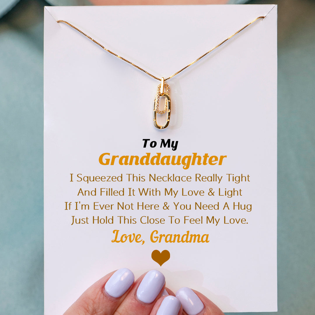 To My Granddaughter "Feel My Love" Interlocking Necklace