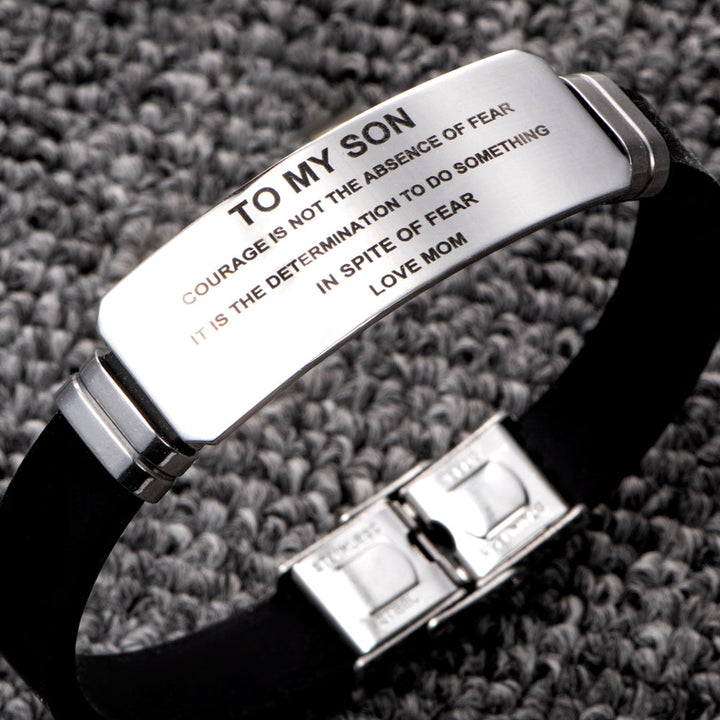 To My Son "Courage" Men's Bracelet