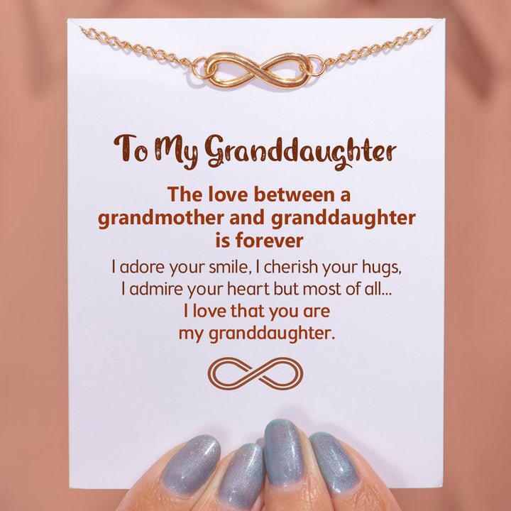 To My Granddaughter "I love that you are my granddaughter" Infinite Love Bracelet