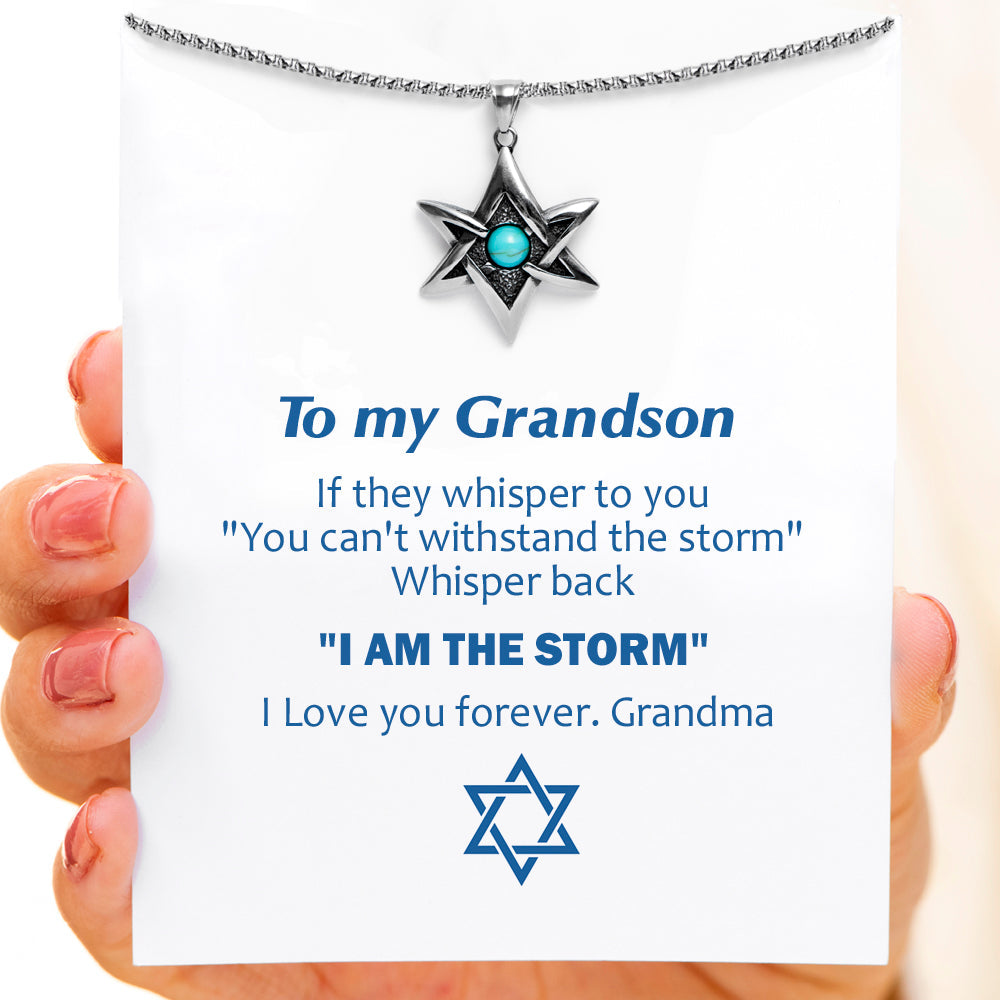 To My Grandson "I AM THE STORM" Storm Necklace