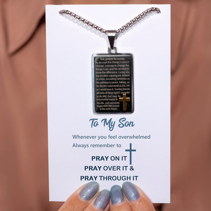 "PRAY ON IT PRAY OVER IT & PRAY THROUGH IT" Prayer Necklace