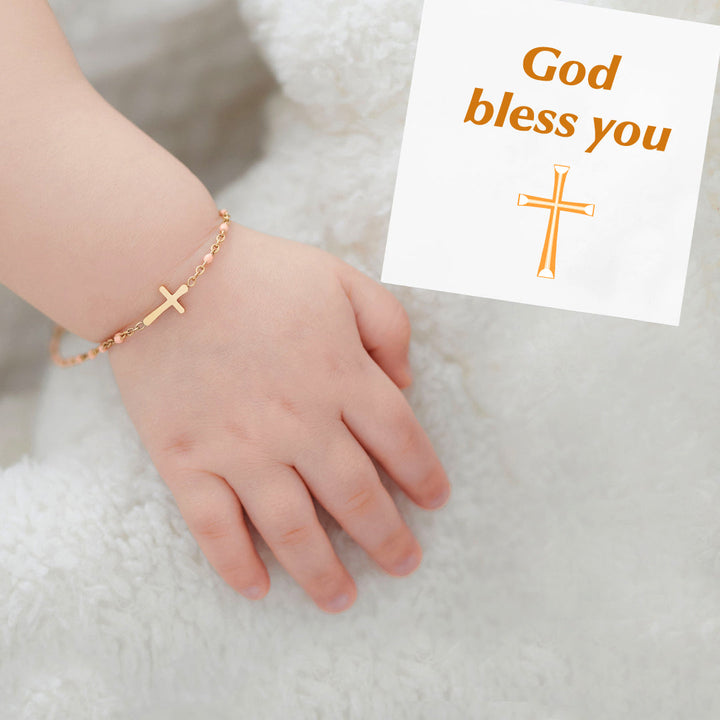 "God Bless You" Cross Bracelet