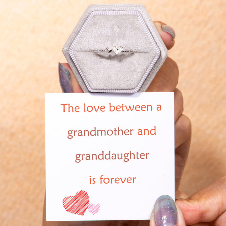 To My Granddaughter "Forever Love" Double Heart Ring