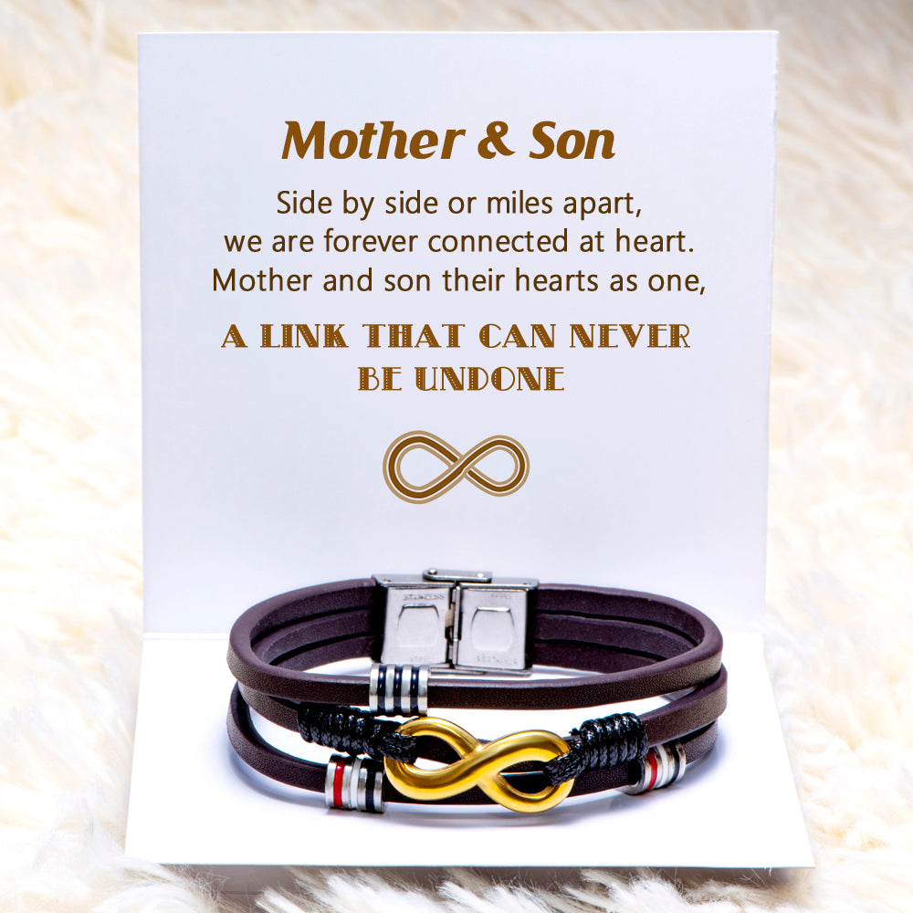 To My Son "A link that can never be undone" Leather Bracelet