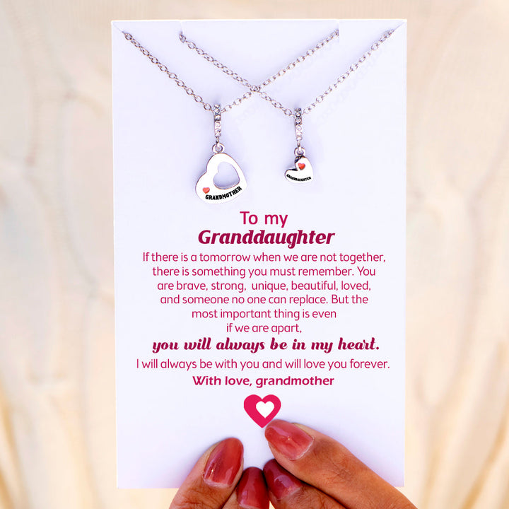 To My Granddaughter "you will always be in my heart" Heart Necklace