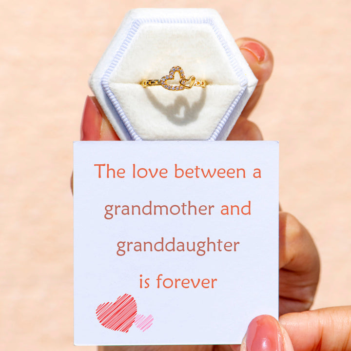 To My Granddaughter "Forever Love" Double Heart Ring