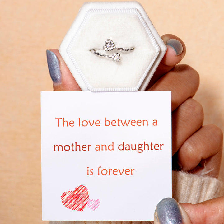 To My Daughter "Forever Love" Double Heart Ring