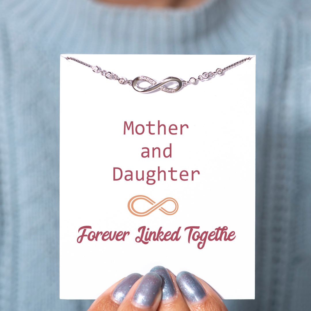 "Mother and Daughter Forever Linked Together" Infinite Love Bracelet