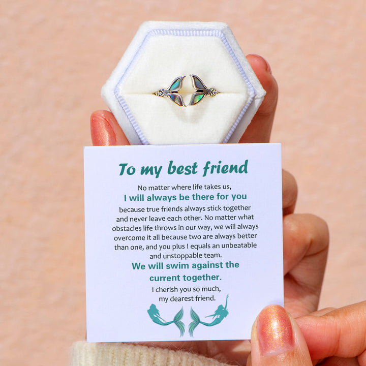 [Super Sale] To My Best Friend "Swimming against the current together" Fish Ring