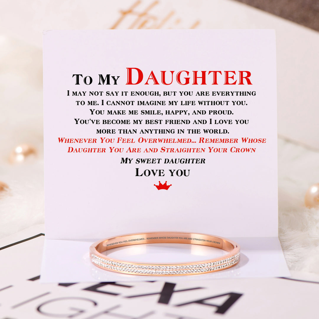 To My Daughter "Straighten Your Crown" Diamond Bracelet