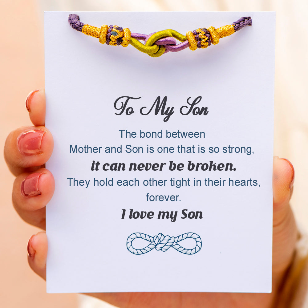 To My Son "A knot can never be broken" Braided Knot Bracelet