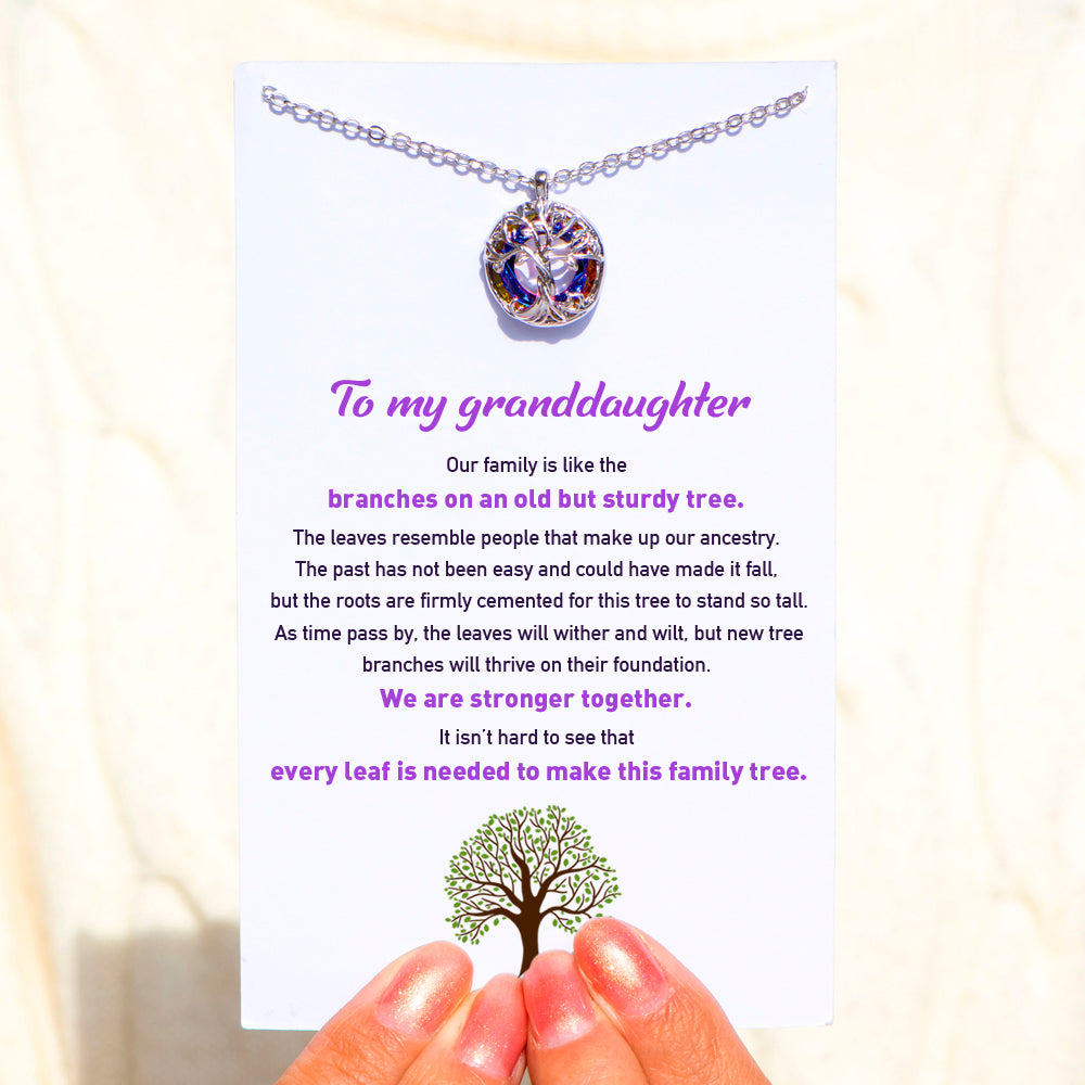 To My Granddaughter "We are strong together" Tree Necklace