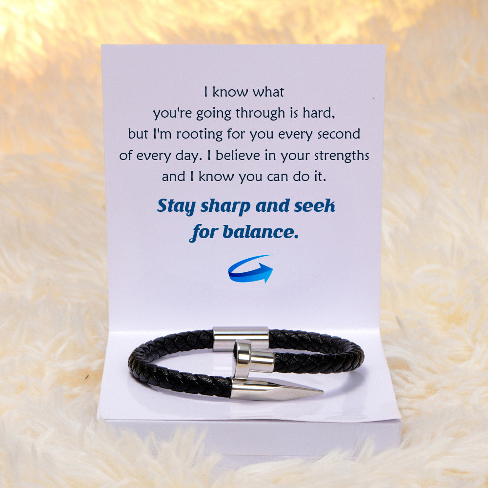 "Stay sharp and seek for balance." Pointed Bracelet