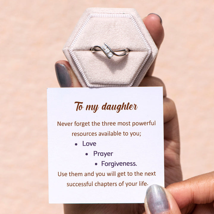 To My Daughter "Love, Prayer, Forgiveness." Ring