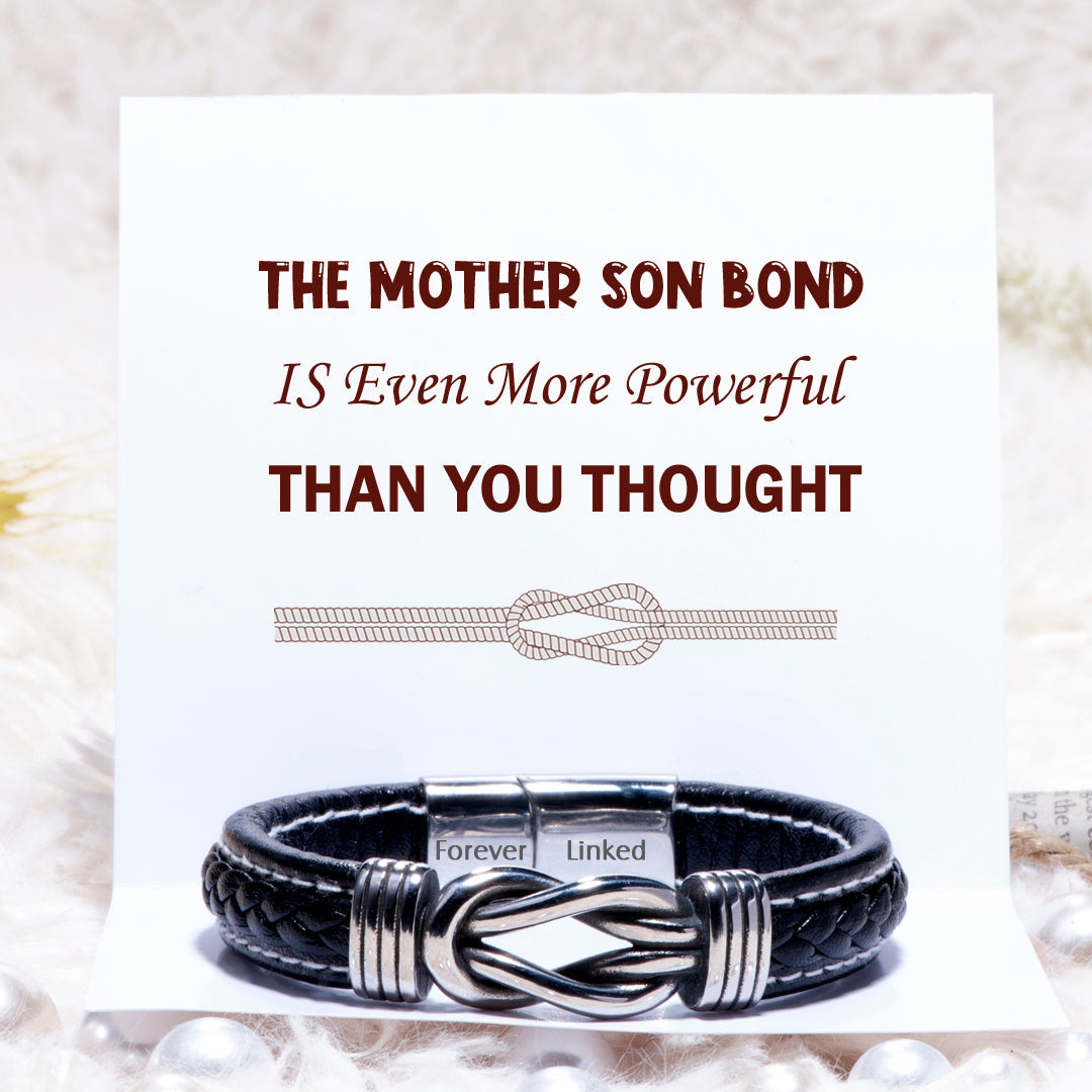 To My Son "A Powerful Bond" Leather Braided Bracelet