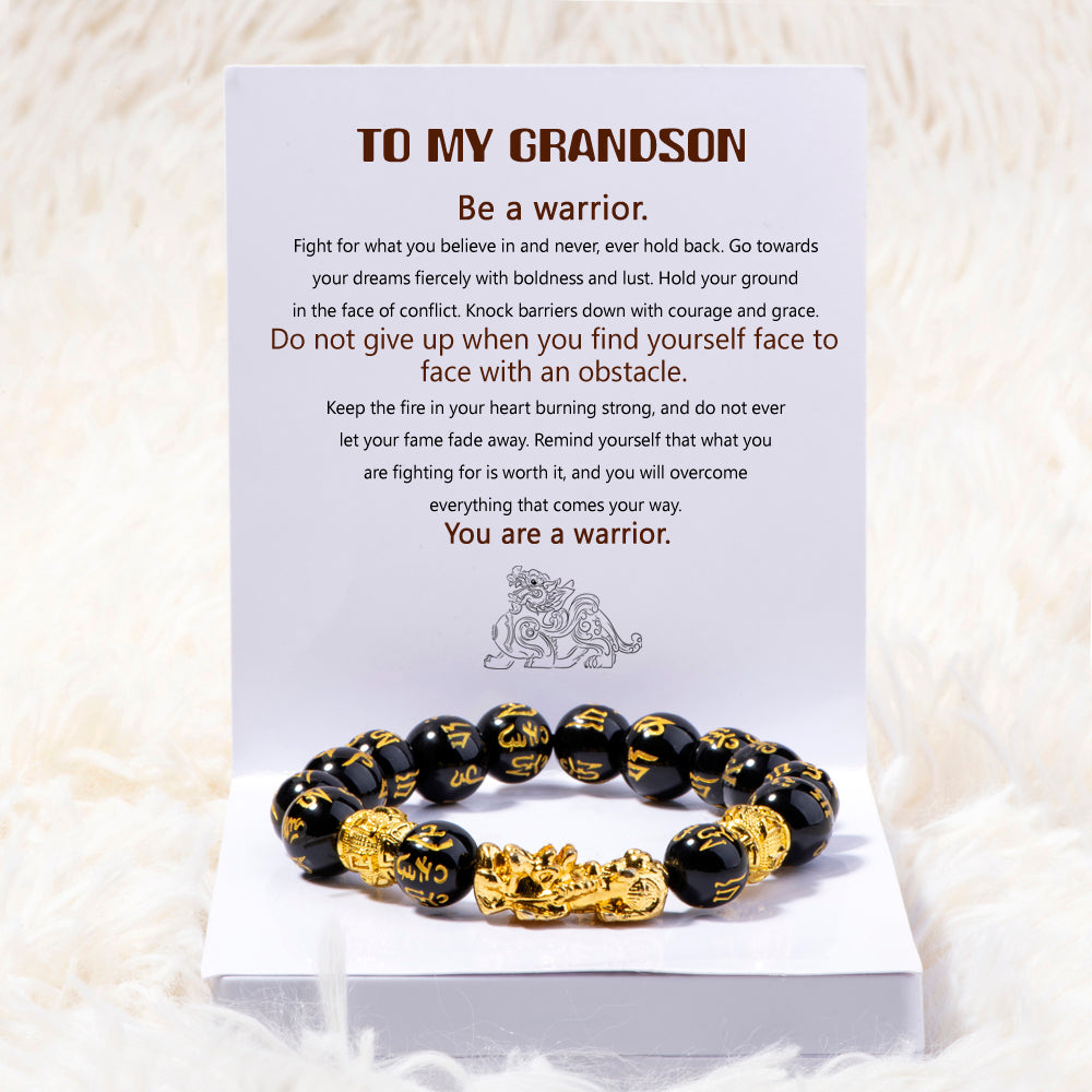 To My Grandson "You are a warrior" Beads Bracelet