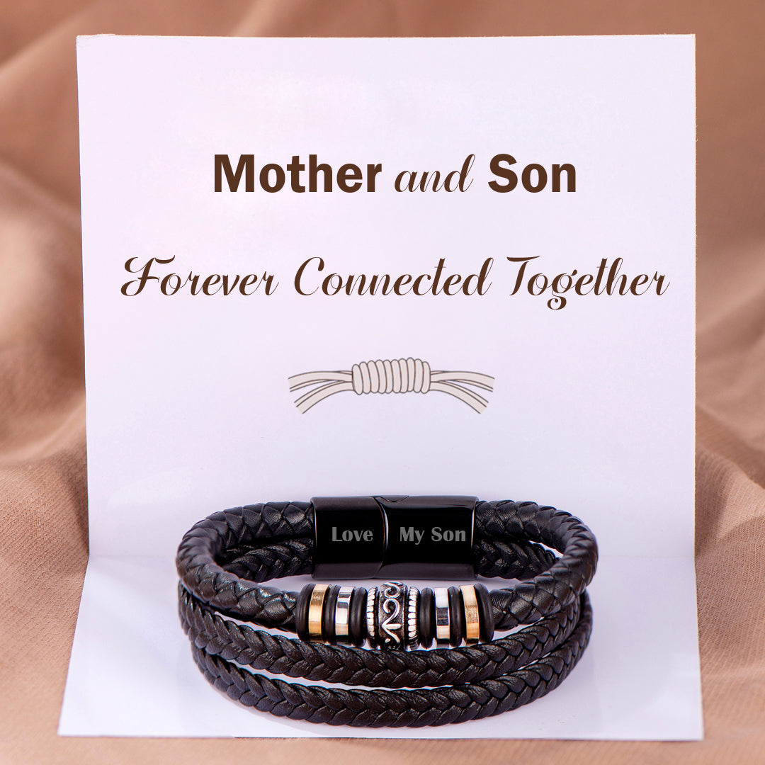 To My Son "Forever Connected Together" Woven Bracelet