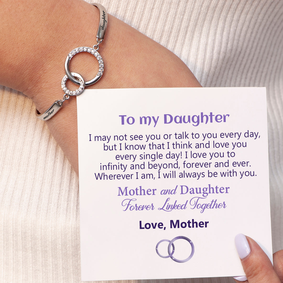 To My Daughter "love you every single day" Double Ring Bracelet