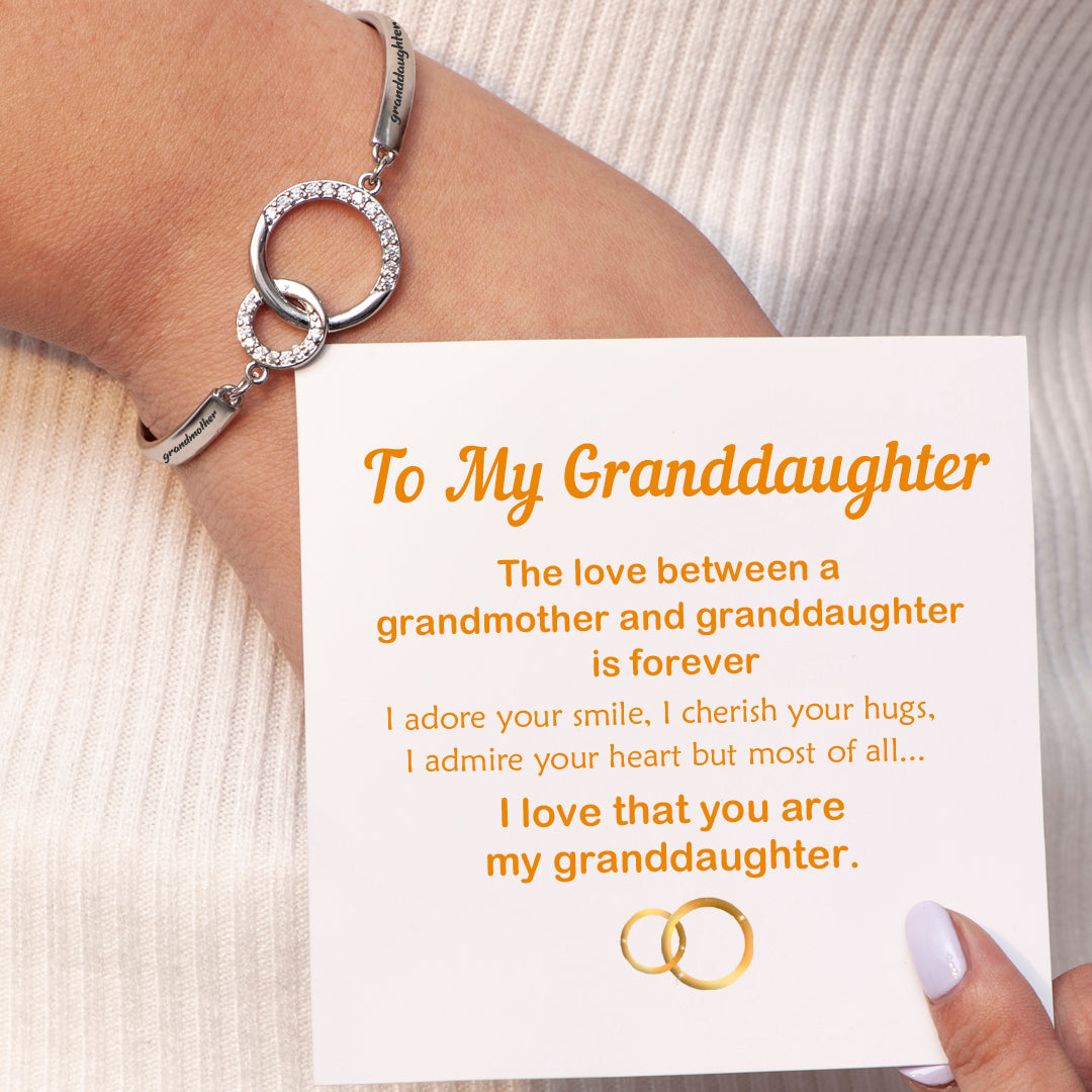 To My Granddaughter "I love that you are my granddaughter" Double Ring Bracelet