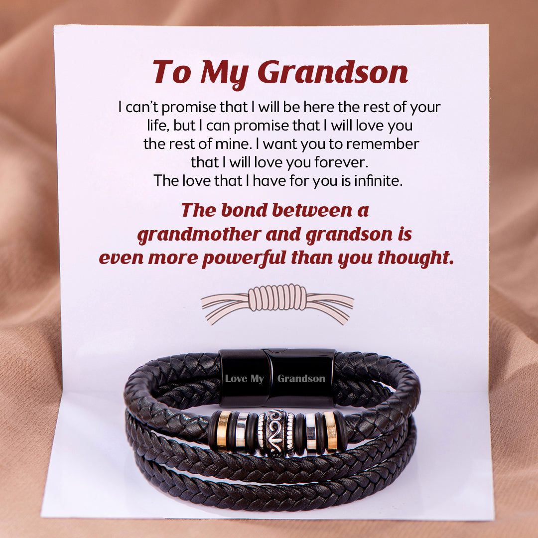 To My Grandson "The bond between a grandmother and grandson" Woven Bracelet