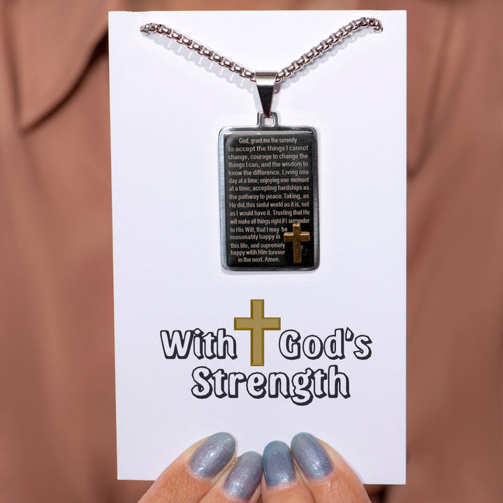 "With God's Strength" Prayer Necklace