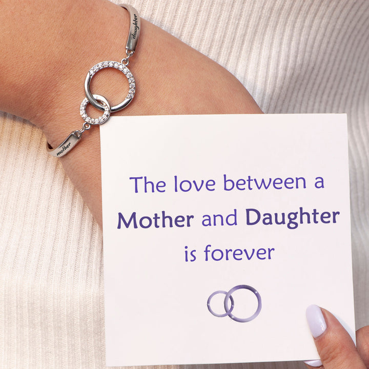 To My Daughter "The love between a Mother and Daughter is forever" Double Ring Bracelet