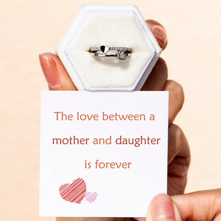 To My Daughter "Love Forever" Double Heart Ring