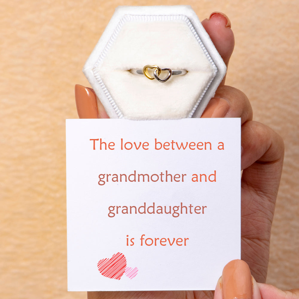 To My Granddaughter "Love Forever" Double Heart Ring