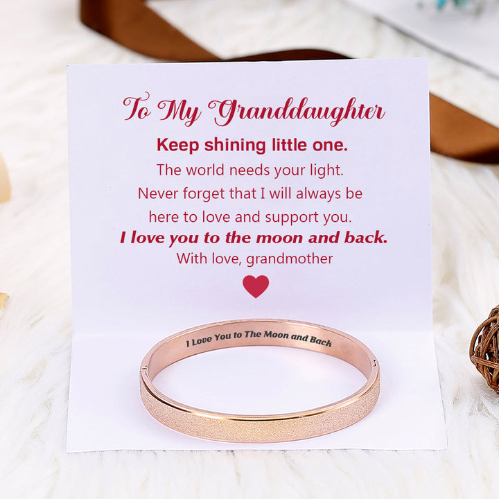 To My Granddaughter "I love you to the moon and back." Love Bracelet