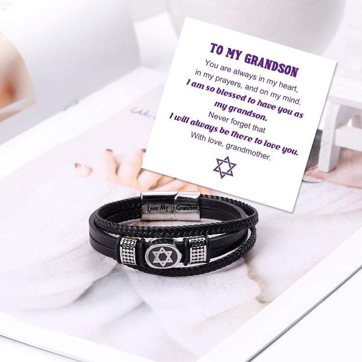 To My Grandson "Love My Grandson" Hexagram Bracelet