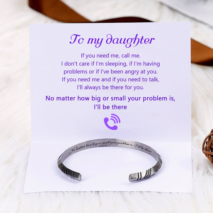 To My Daughter "I'll be there" Line Bracelet