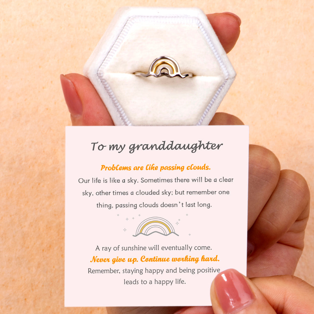 To My Granddaughter "Never Give Up" Cloud Ring