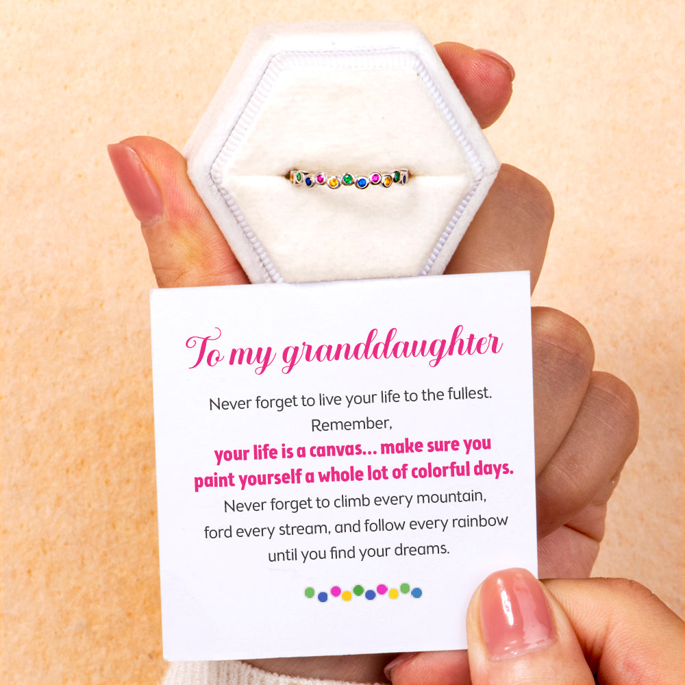 To My Granddaughter "Colorful Days" Ring