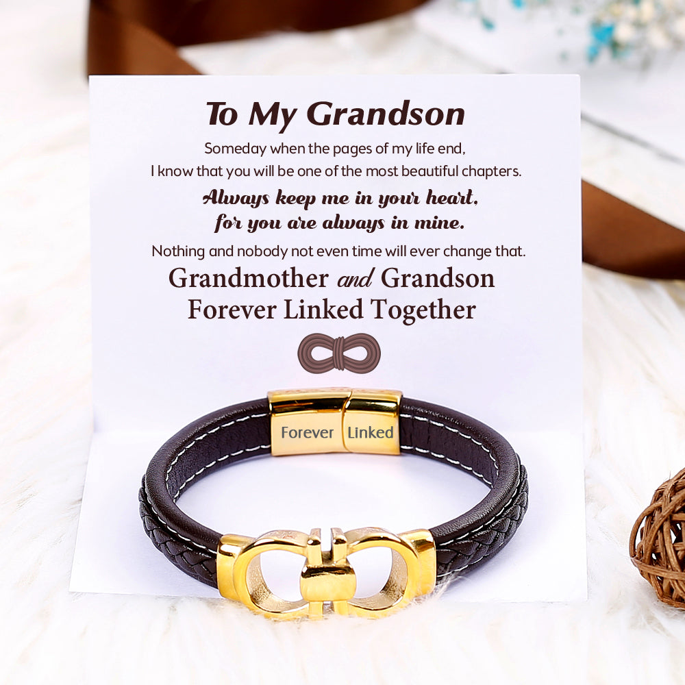 To My Grandson "Unbroken Bond" Men's Bracelet