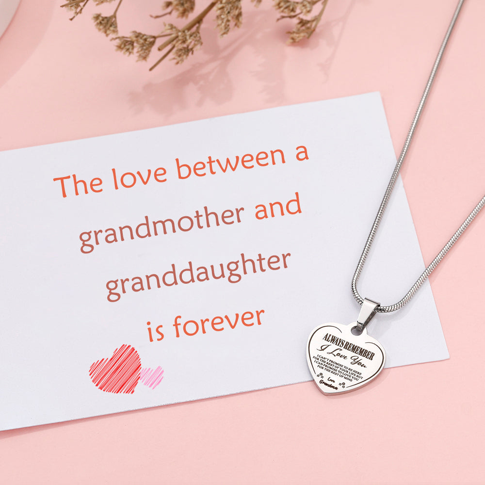 To My Granddaughter "Forever Love" Heart Necklace