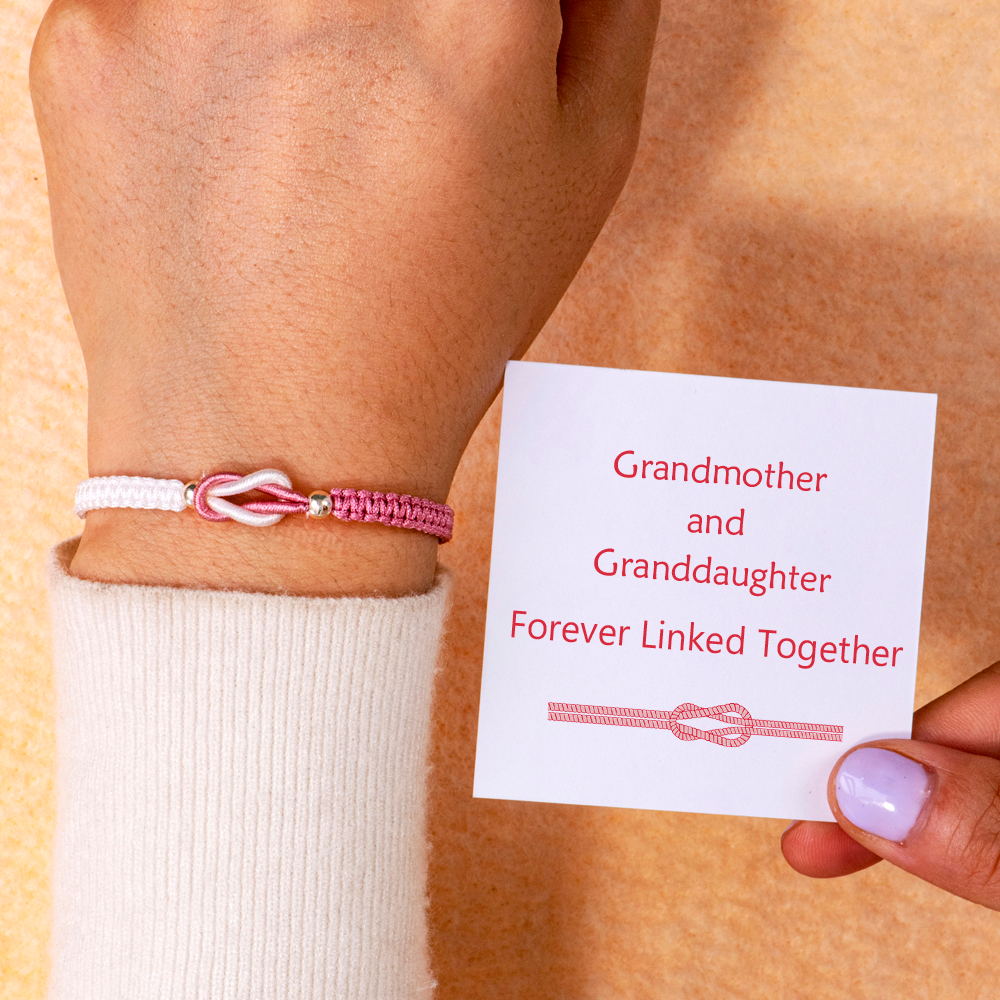 [Super Sale] To My Granddaughter "Forever Linked Together" Handmade Braided Bracelet