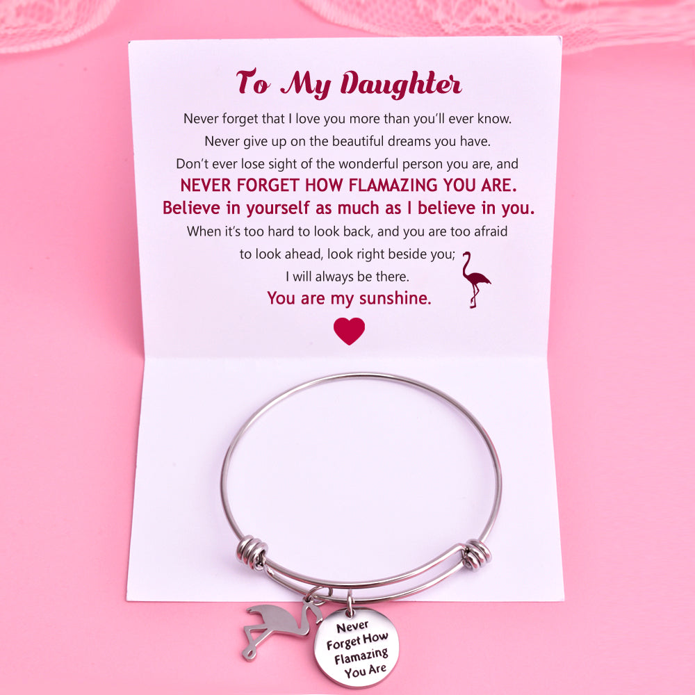 To My Daughter "You are flamazing" Pendant Bracelet