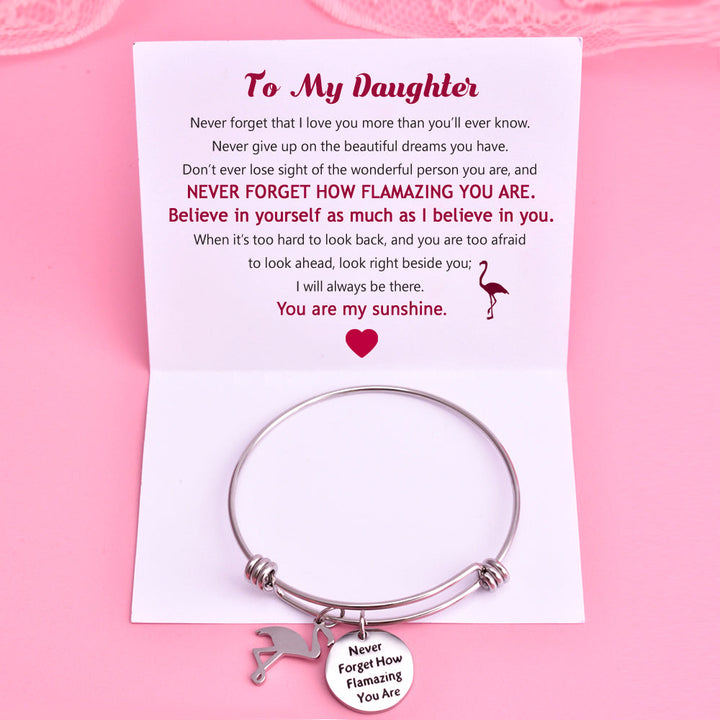 To My Daughter "You are flamazing" Pendant Bracelet