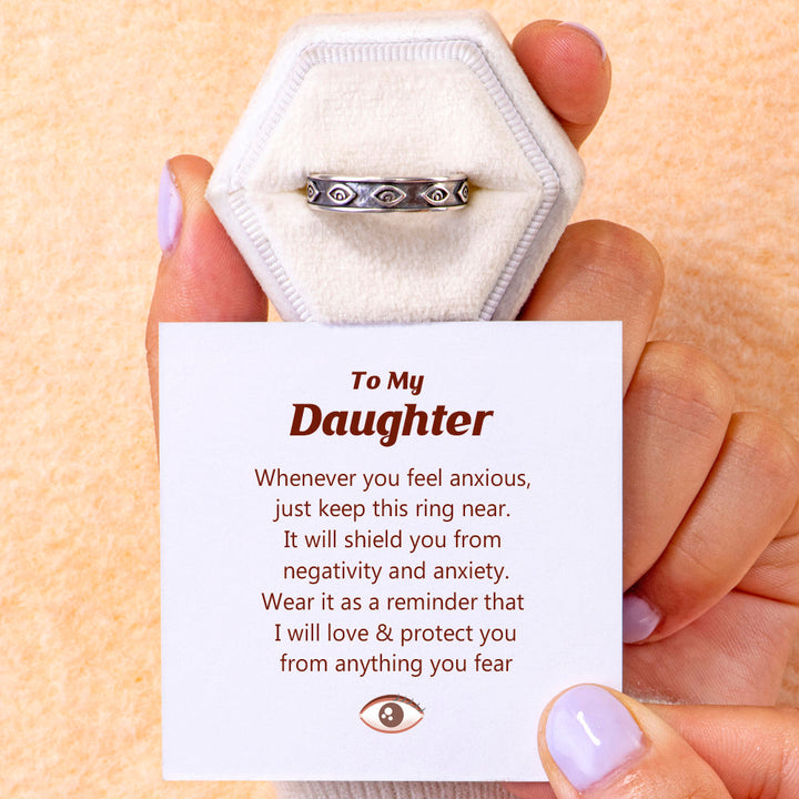 To My Daughter "Love & Protect" Evil Eye Ring