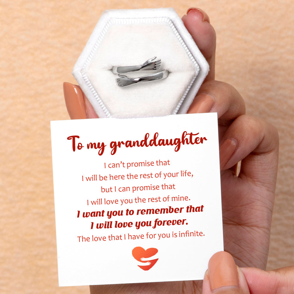 To My Granddaughter "Aways in my heart" Hug Ring