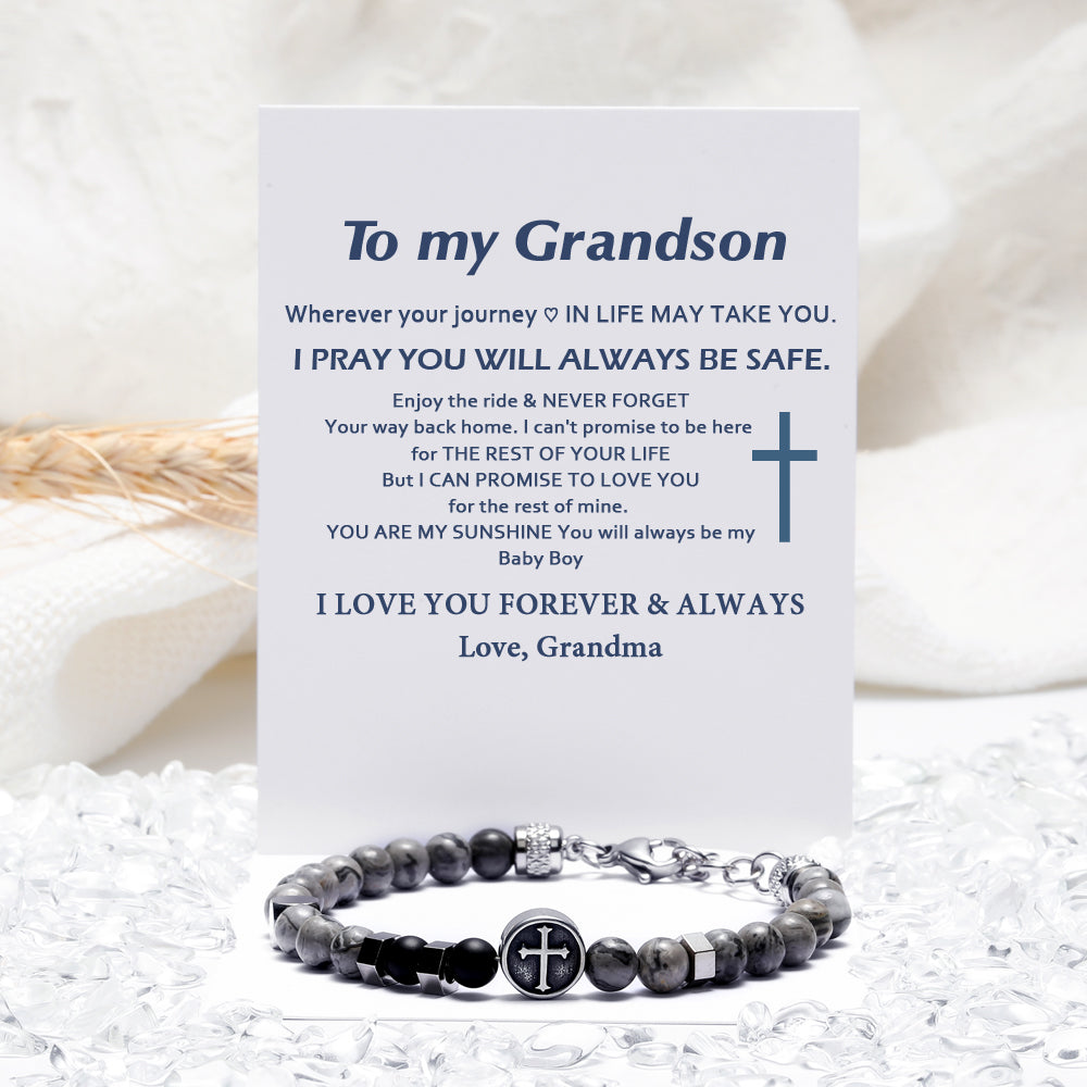 To My Grandson "FOREVER & ALWAYS" Cross Bracelet