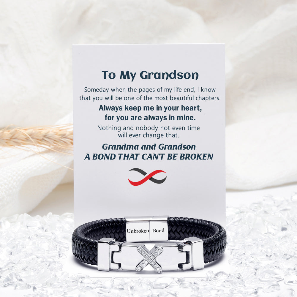 To My Grandson "A BOND THAT CAN'T BE BROKEN" Bond Bracelet