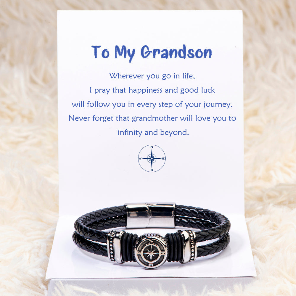 To my Grandson "Love You to Infinity and Beyond" Compass Bracelet