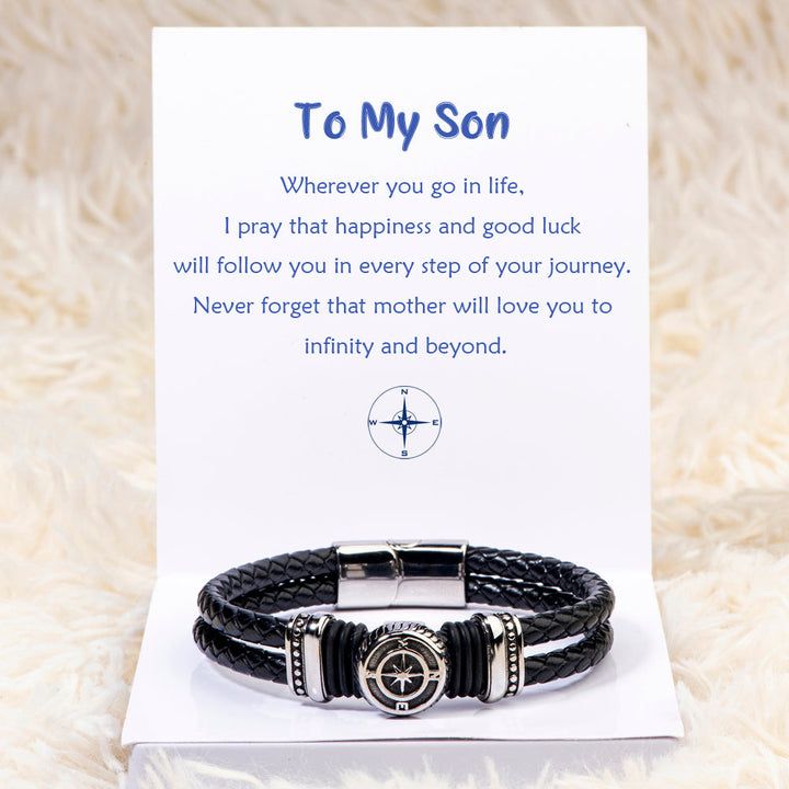 To My Son "Love You to Infinity and Beyond" Compass Bracelet