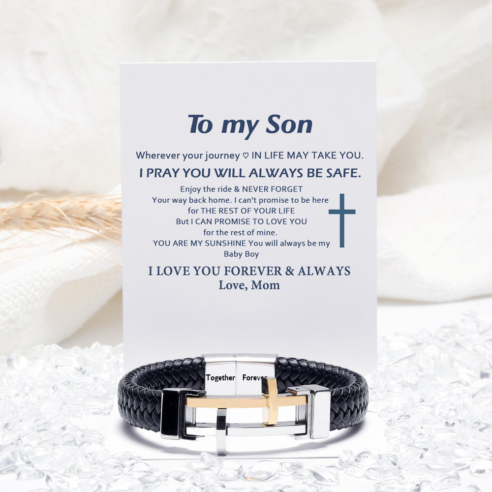 To My Son "FOREVER & ALWAYS" Cross Bracelet