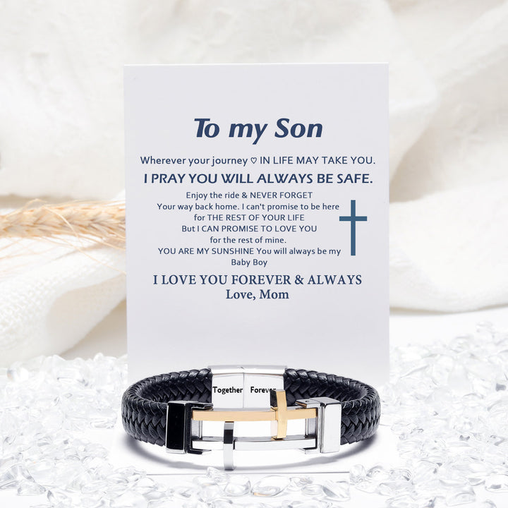 To My Son "FOREVER & ALWAYS" Cross Bracelet