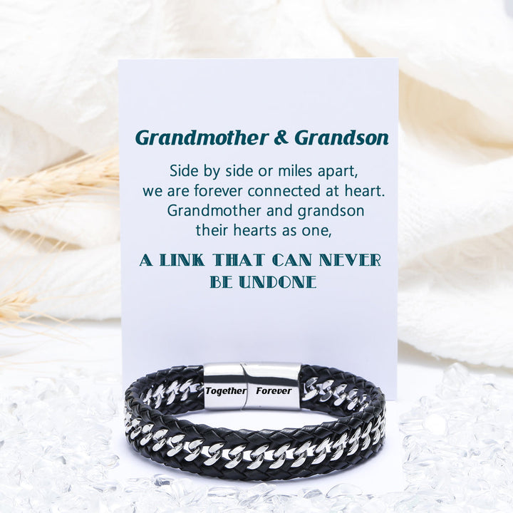 To My Grandson "A link that can never be undone" Men's Bracelet