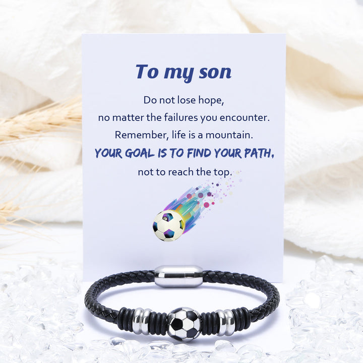 To My Son "Find your path" Football Bracelet