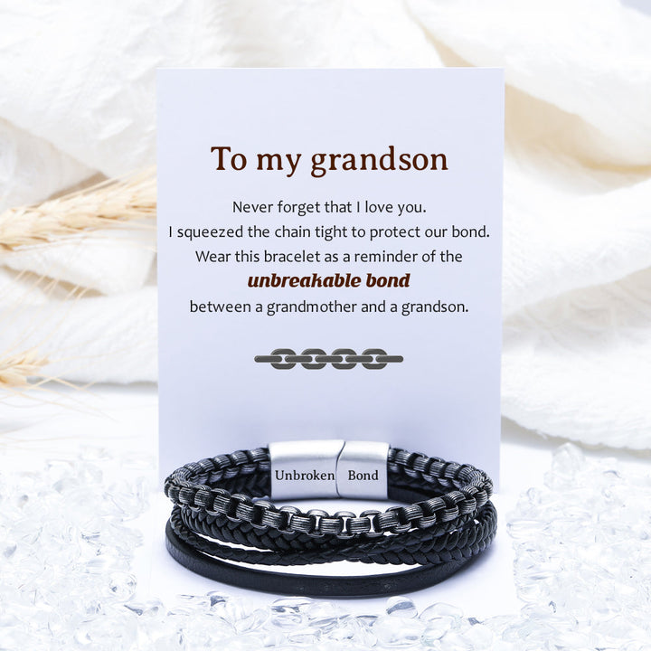 To My Grandson “Unbroken Bond” Chain Bracelet