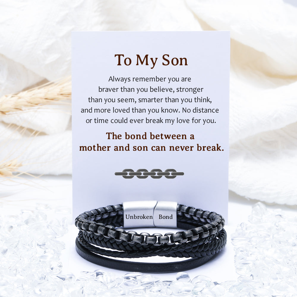 To My Son “Unbroken Bond” Chain Bracelet
